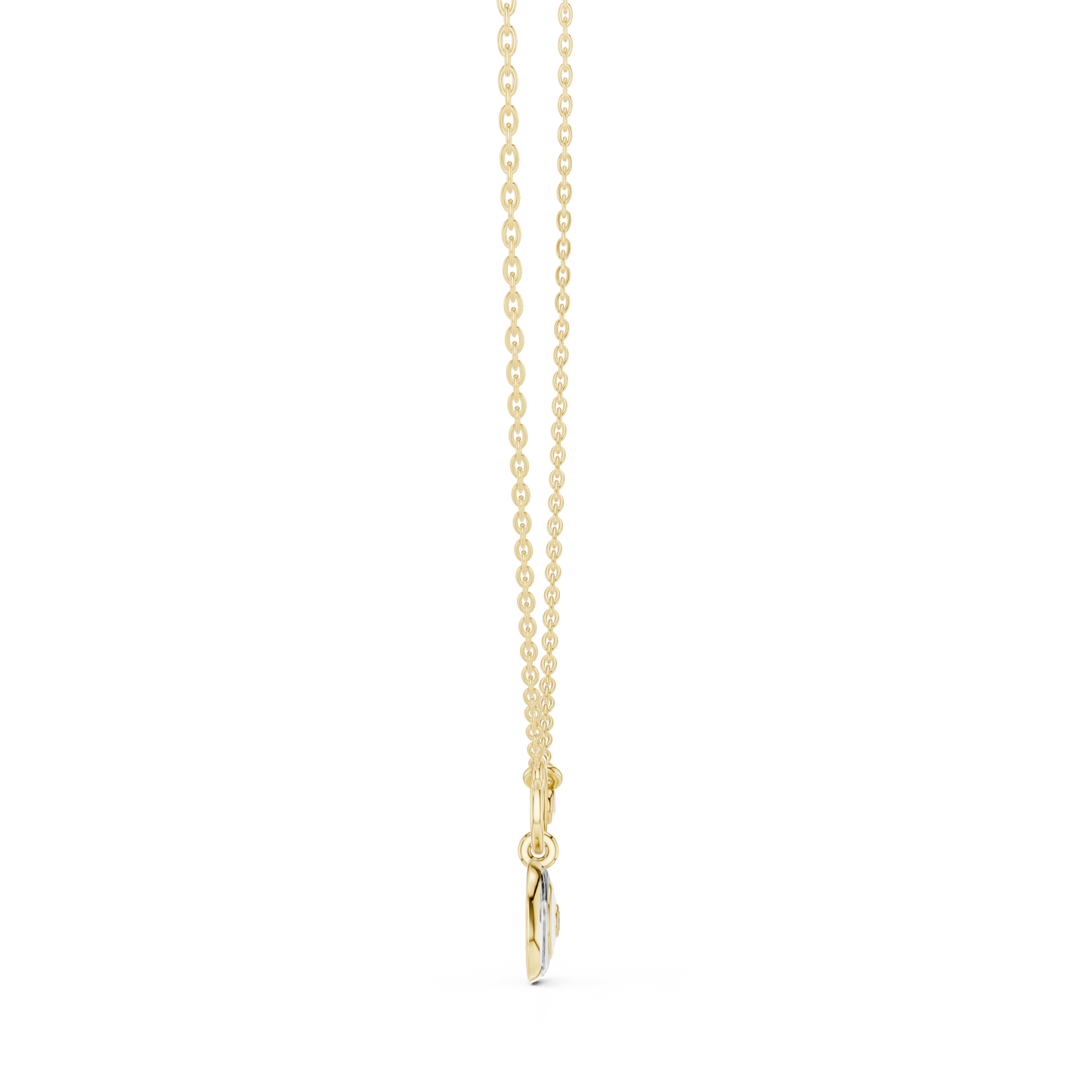Minimalist Heart Charm Circle Pendant Necklace