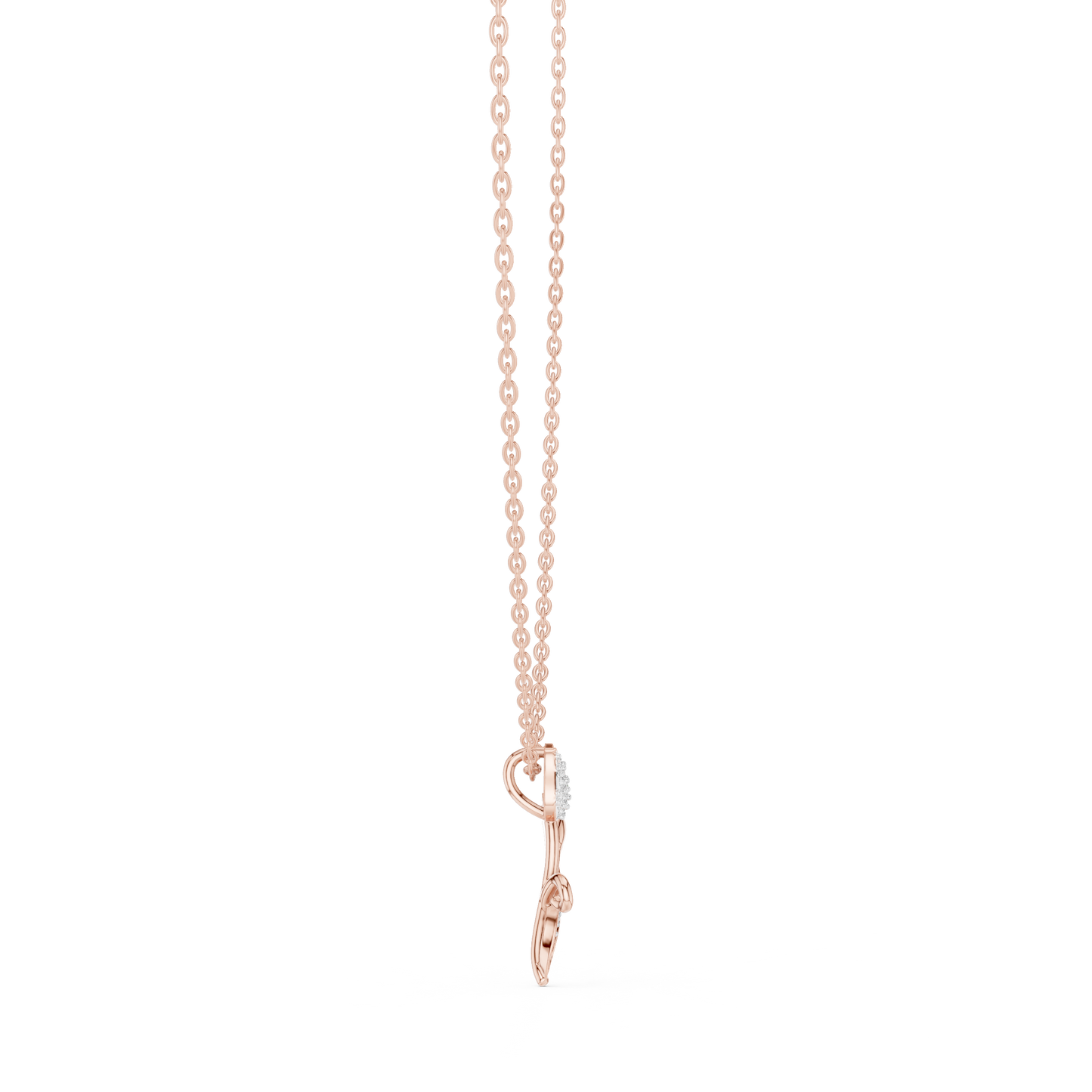 Tulip Diamond Accent Flower Pendant Necklace