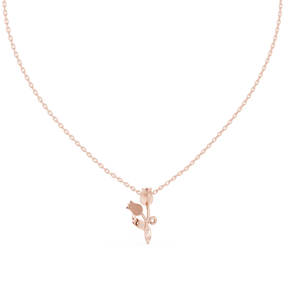 Tulip Diamond Accent Flower Pendant Necklace