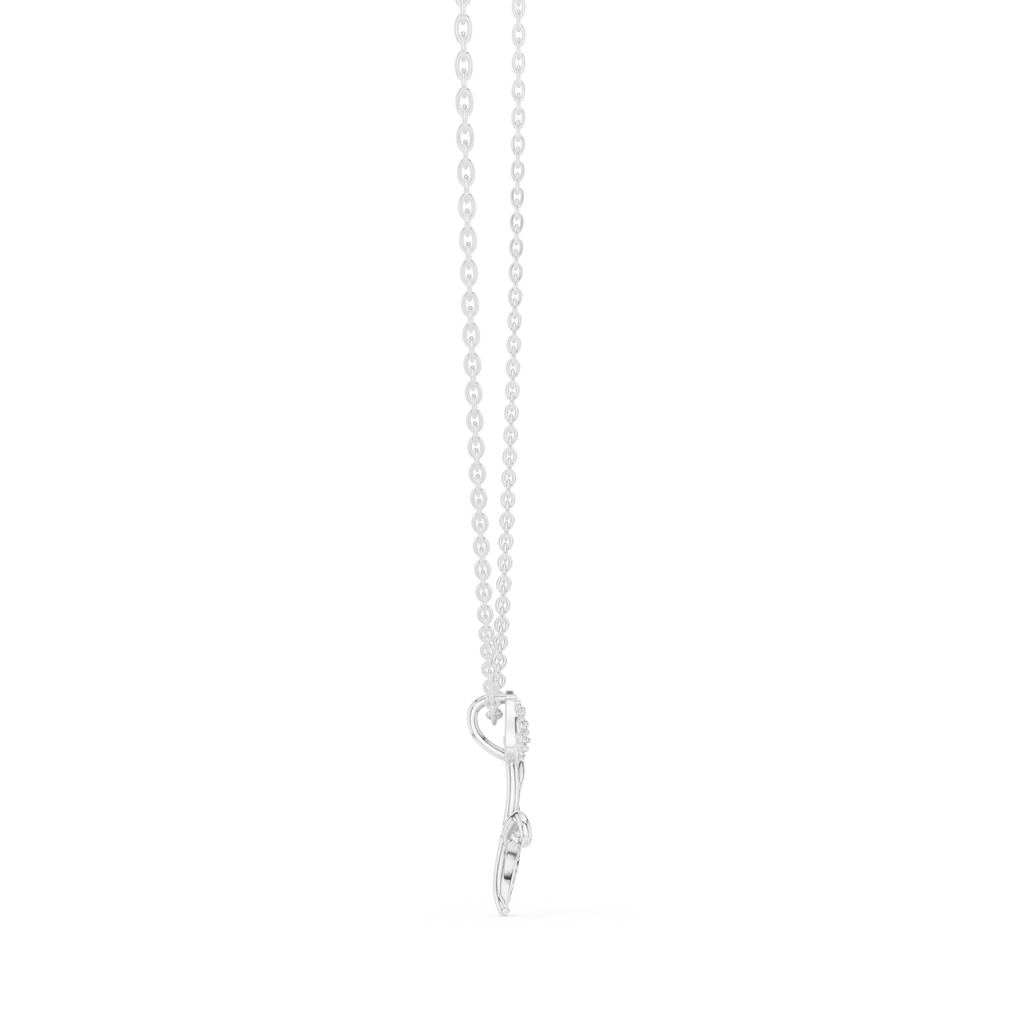 Tulip Diamond Accent Flower Pendant Necklace