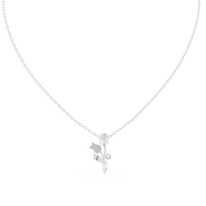 Tulip Diamond Accent Flower Pendant Necklace