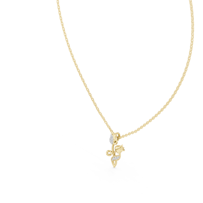Tulip Diamond Accent Flower Pendant Necklace