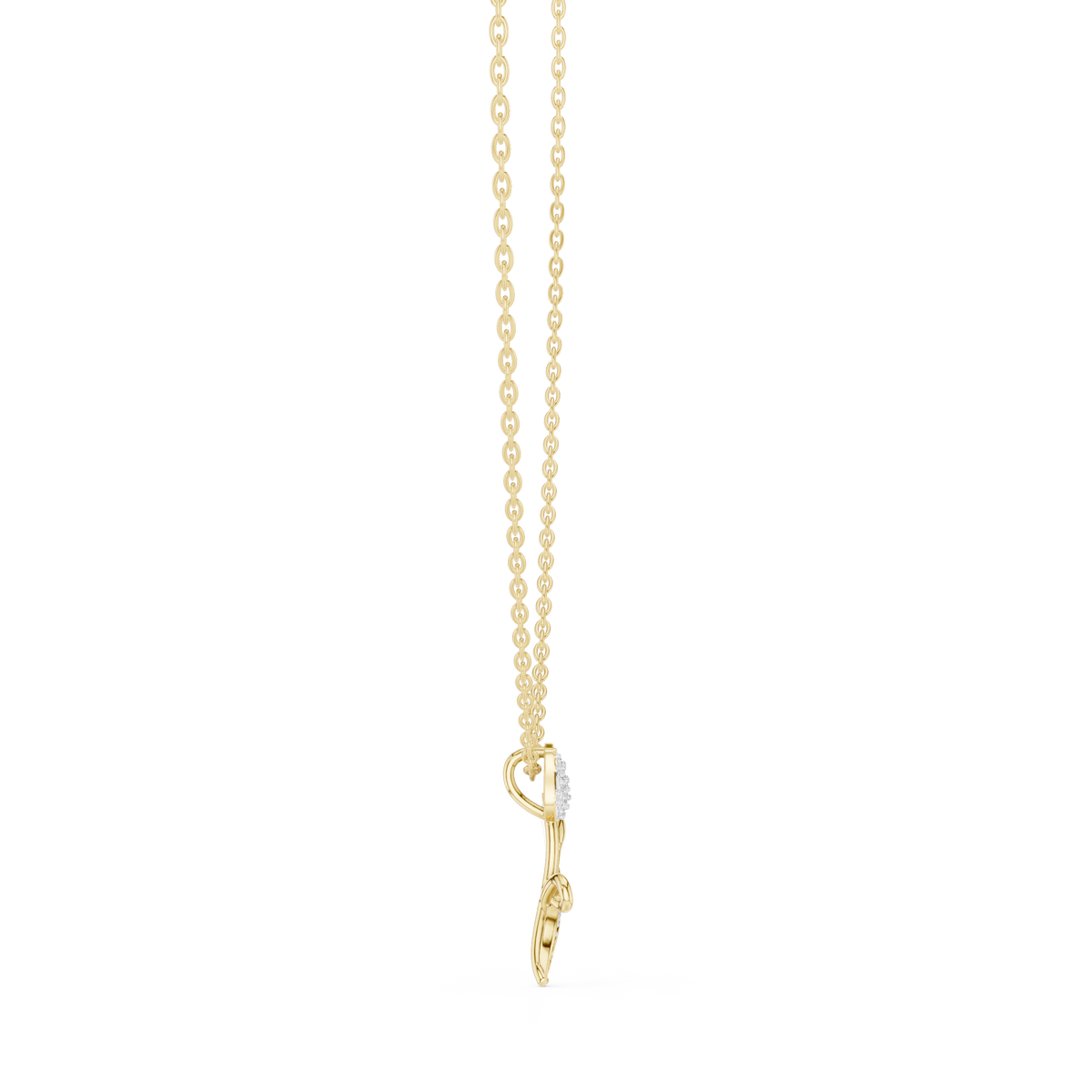 Tulip Diamond Accent Flower Pendant Necklace