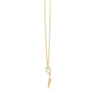 Tulip Diamond Accent Flower Pendant Necklace