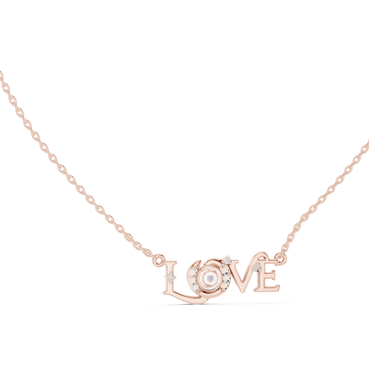 LOVE Crystal Pendant Necklace – Minimalist Romantic Jewelry