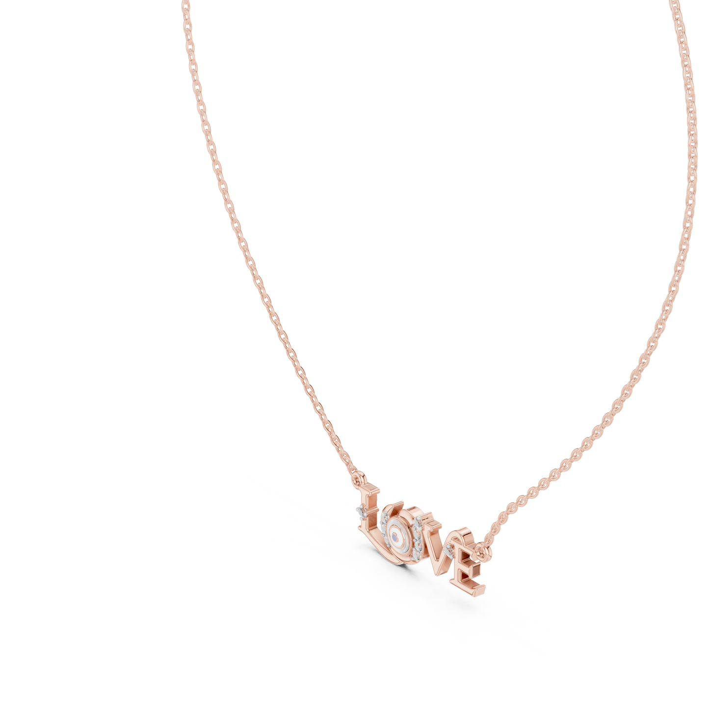 LOVE Crystal Pendant Necklace – Minimalist Romantic Jewelry