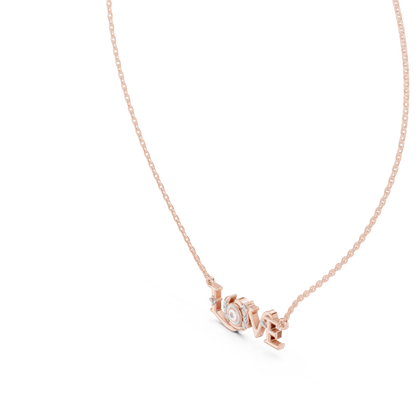 LOVE Crystal Pendant Necklace – Minimalist Romantic Jewelry
