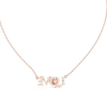 LOVE Crystal Pendant Necklace – Minimalist Romantic Jewelry