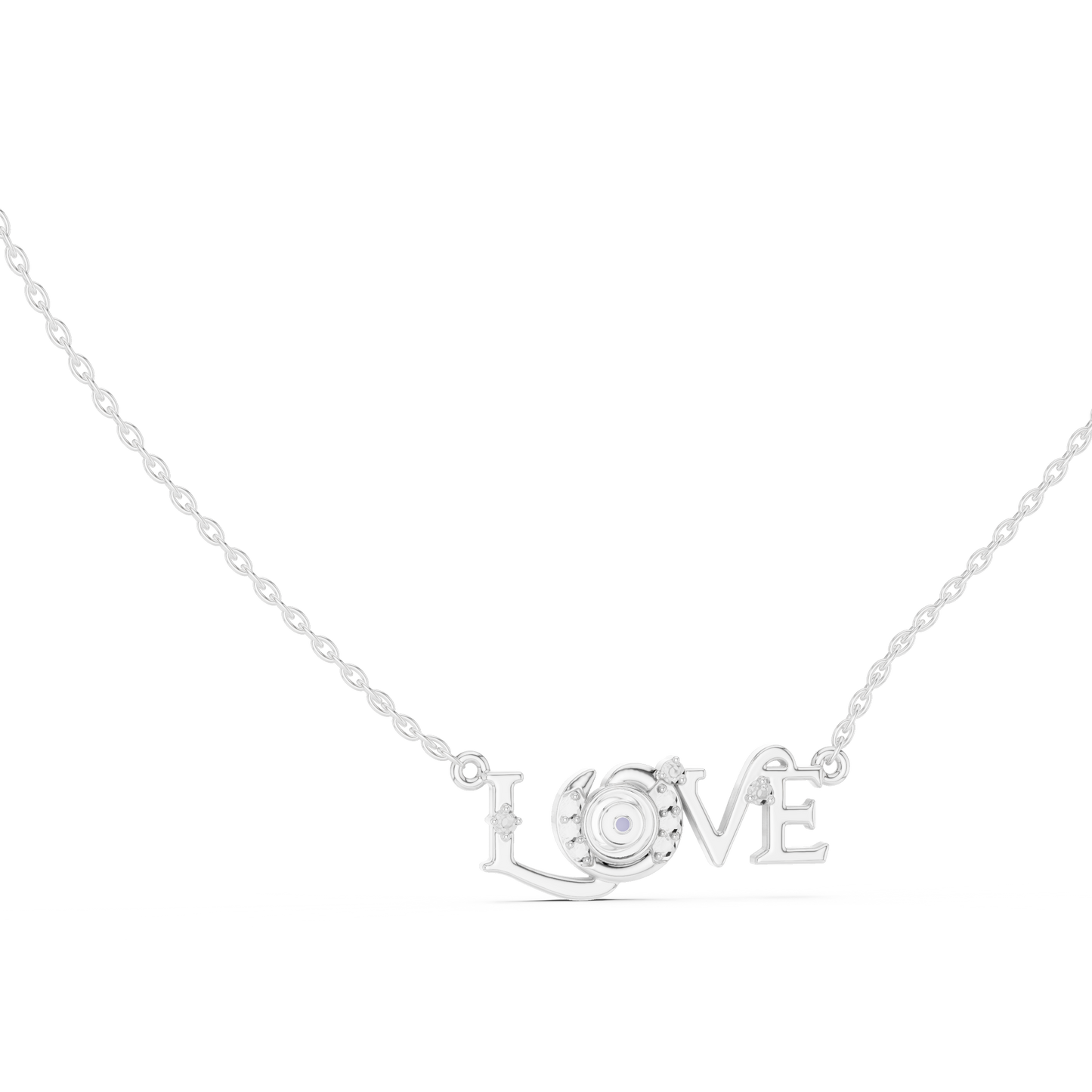 LOVE Crystal Pendant Necklace – Minimalist Romantic Jewelry