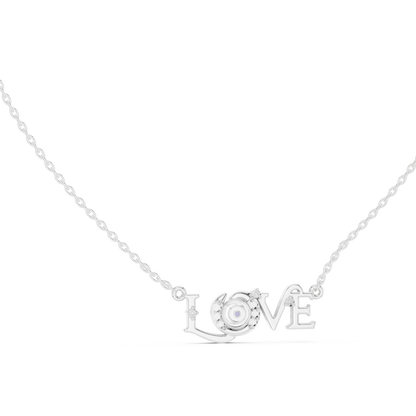 LOVE Crystal Pendant Necklace – Minimalist Romantic Jewelry