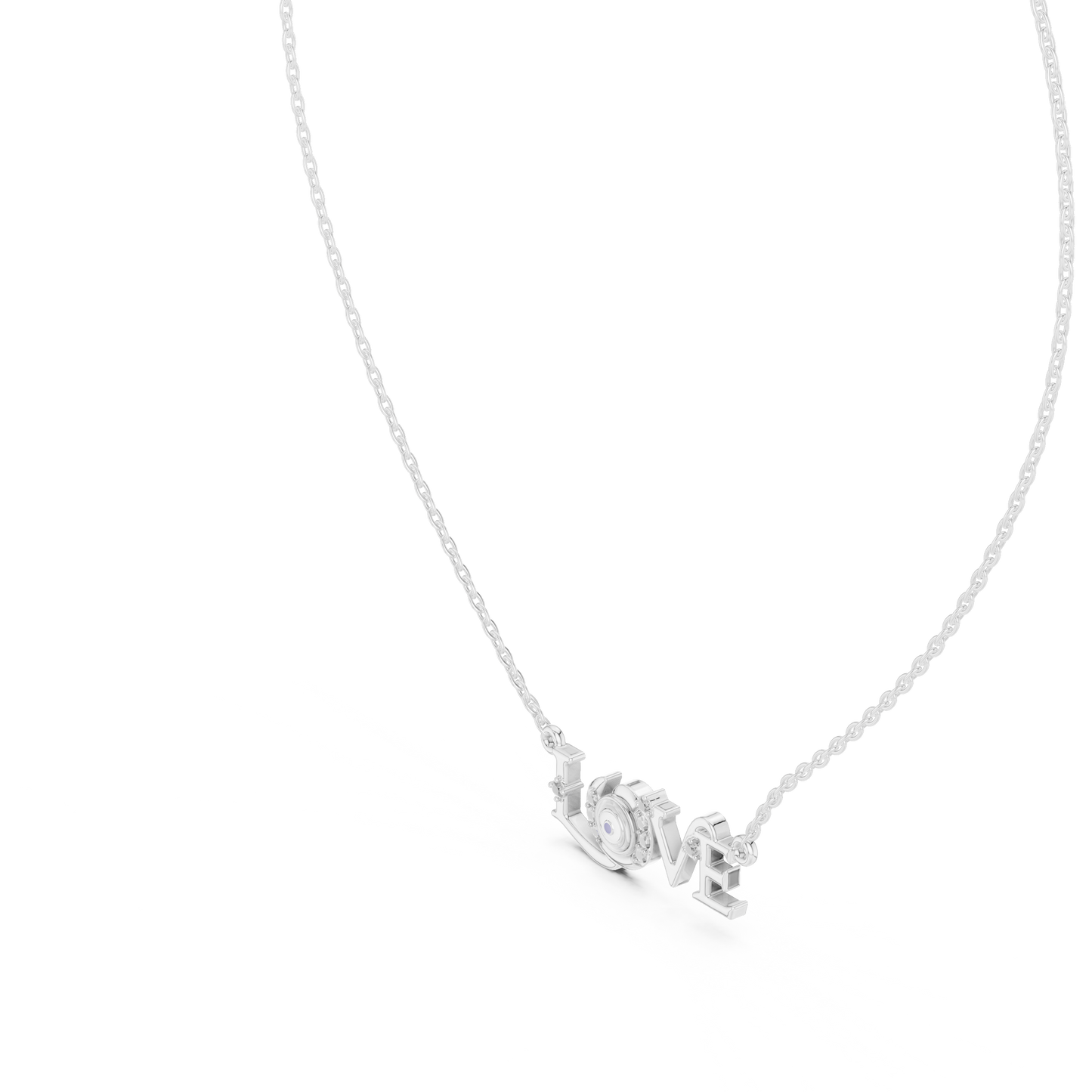 LOVE Crystal Pendant Necklace – Minimalist Romantic Jewelry