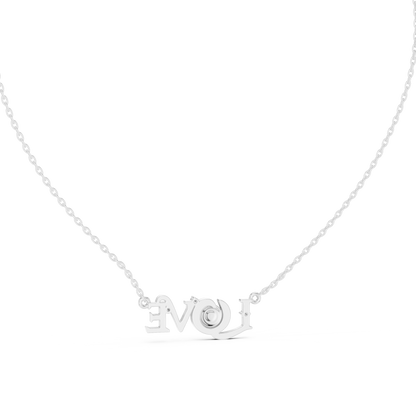 LOVE Crystal Pendant Necklace – Minimalist Romantic Jewelry