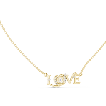 LOVE Crystal Pendant Necklace – Minimalist Romantic Jewelry