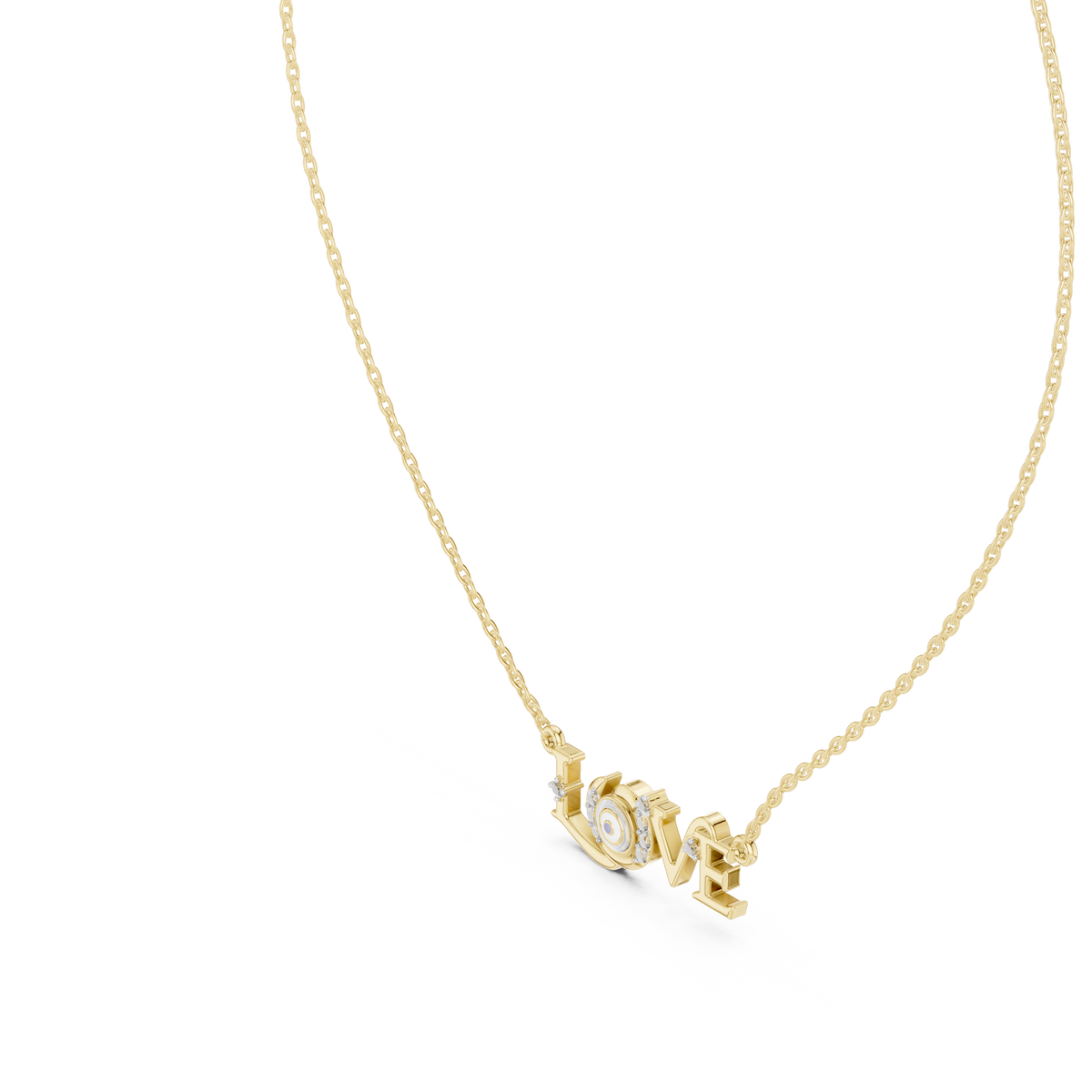 LOVE Crystal Pendant Necklace – Minimalist Romantic Jewelry