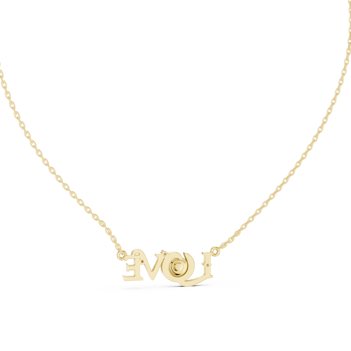 LOVE Crystal Pendant Necklace – Minimalist Romantic Jewelry