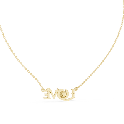 LOVE Crystal Pendant Necklace – Minimalist Romantic Jewelry