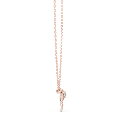 Rose Diamond Flower Pendant Necklace