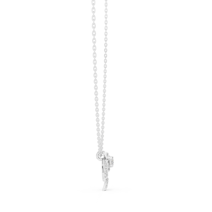 Rose Diamond Flower Pendant Necklace