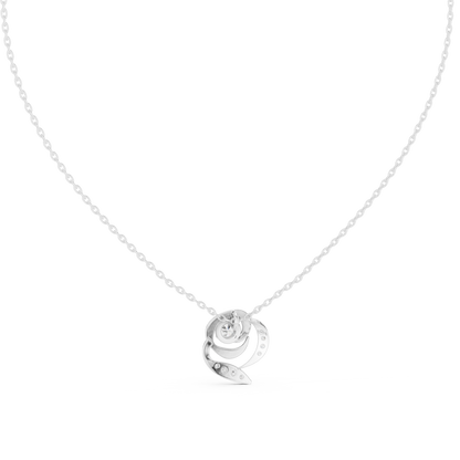 Rose Diamond Flower Pendant Necklace