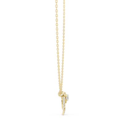 Rose Diamond Flower Pendant Necklace