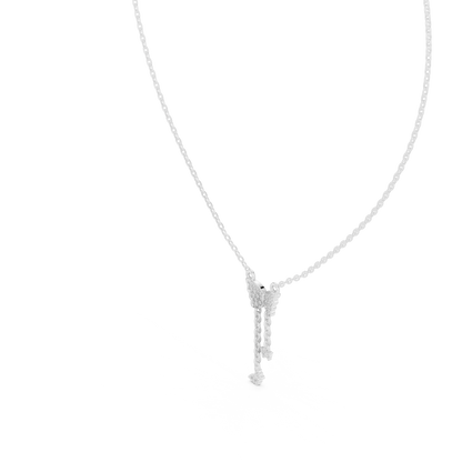 Elegant Butterfly Dangle Necklace with Crystal Pendant