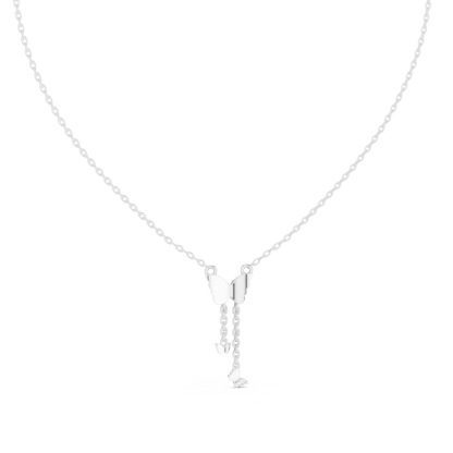 Elegant Butterfly Dangle Necklace with Crystal Pendant