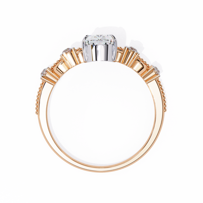 Regal Pear Diamond Tiara Ring Rose Gold 