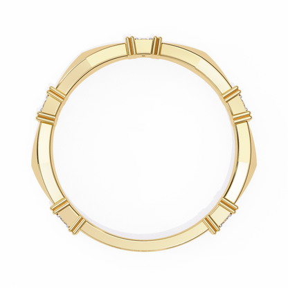 Geometric Diamond Band Ring Yellow Gold