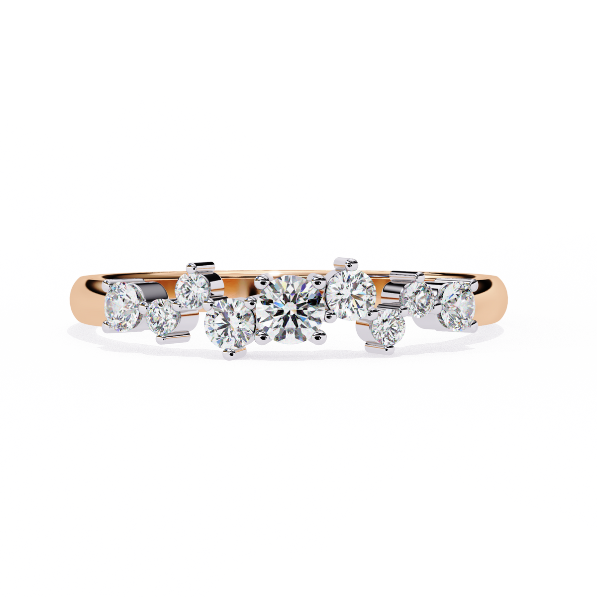 Cluster Diamond Ring Rose Gold