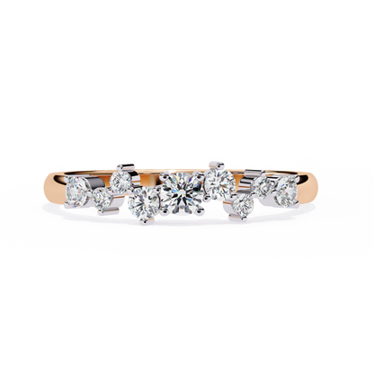 Cluster Diamond Ring Rose Gold