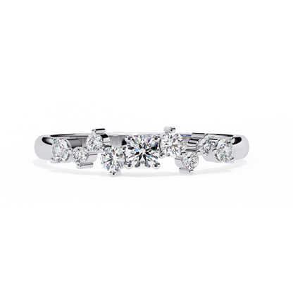 Cluster Diamond Ring White Gold