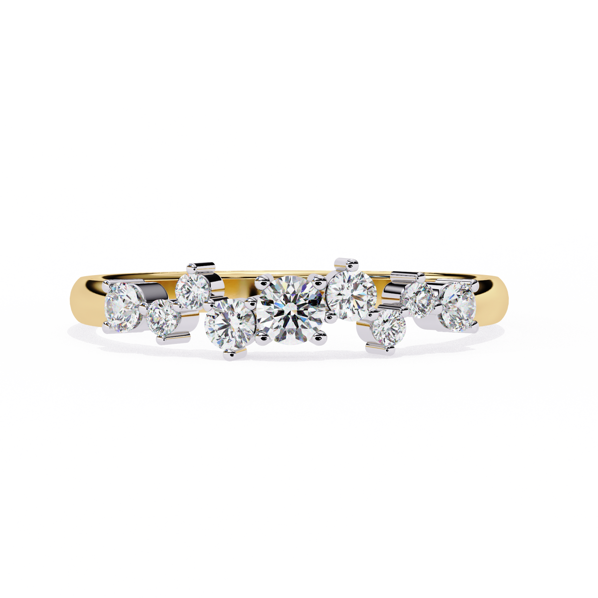Cluster Diamond Ring Yellow Gold