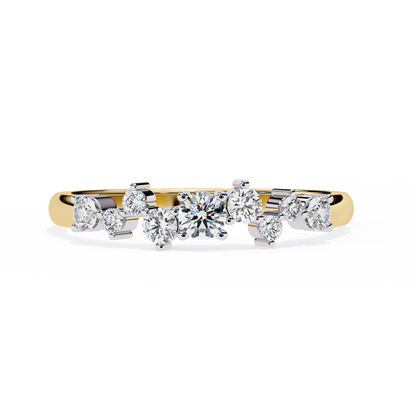 Cluster Diamond Ring Yellow Gold