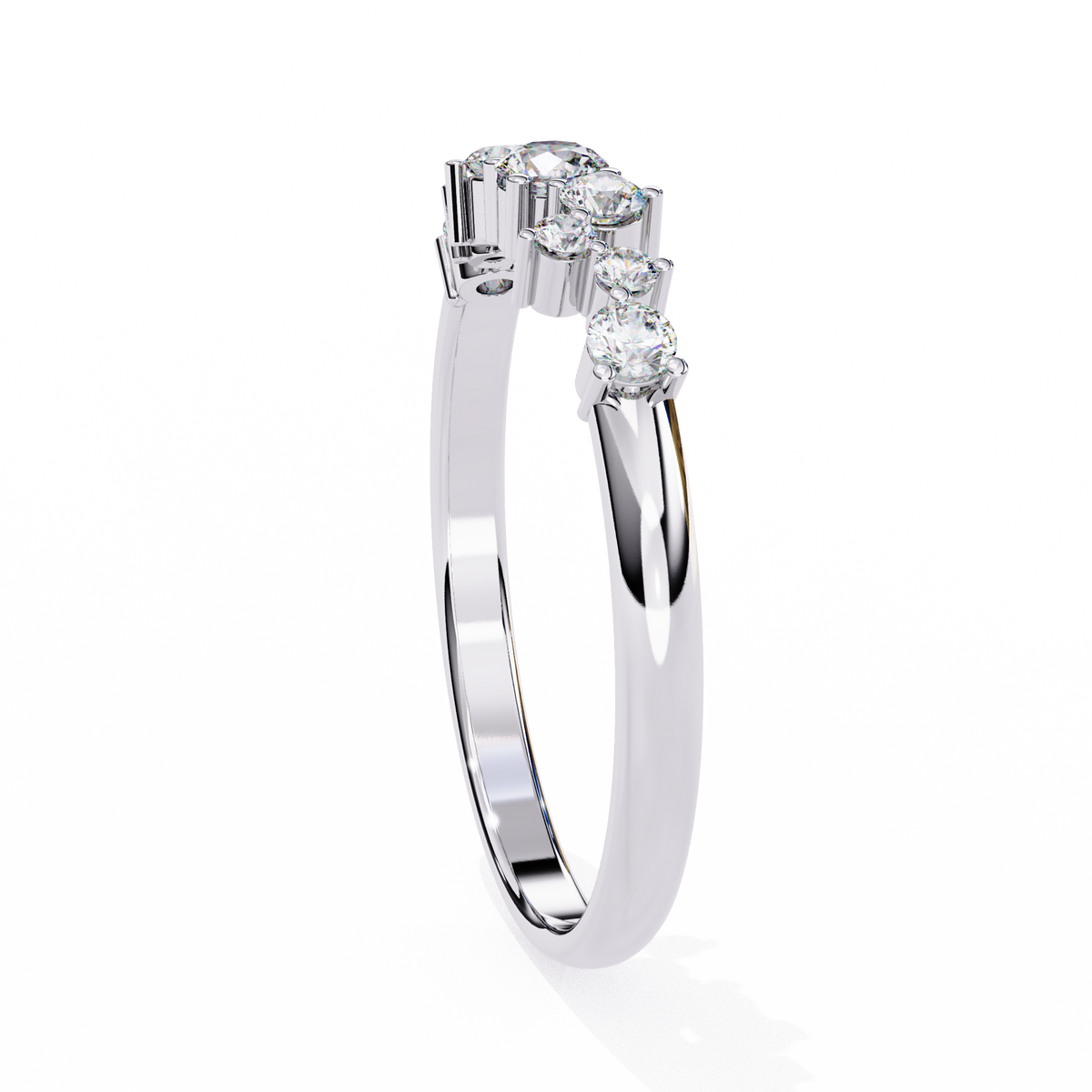 Cluster Diamond Ring White Gold