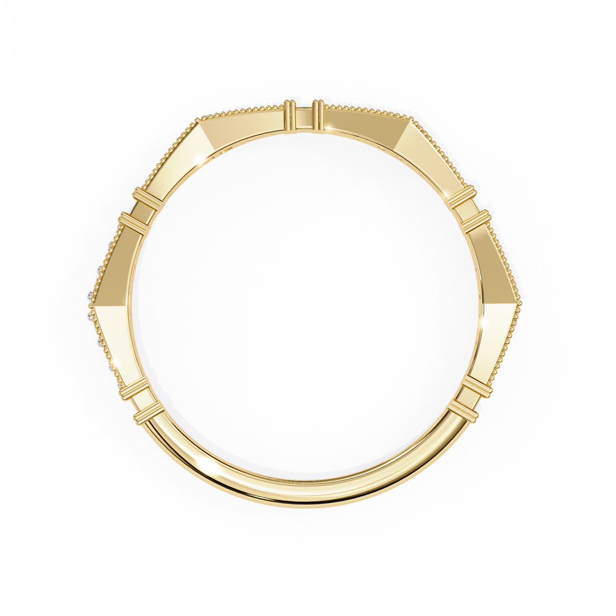 Art Deco Diamond Band Ring Yellow Gold