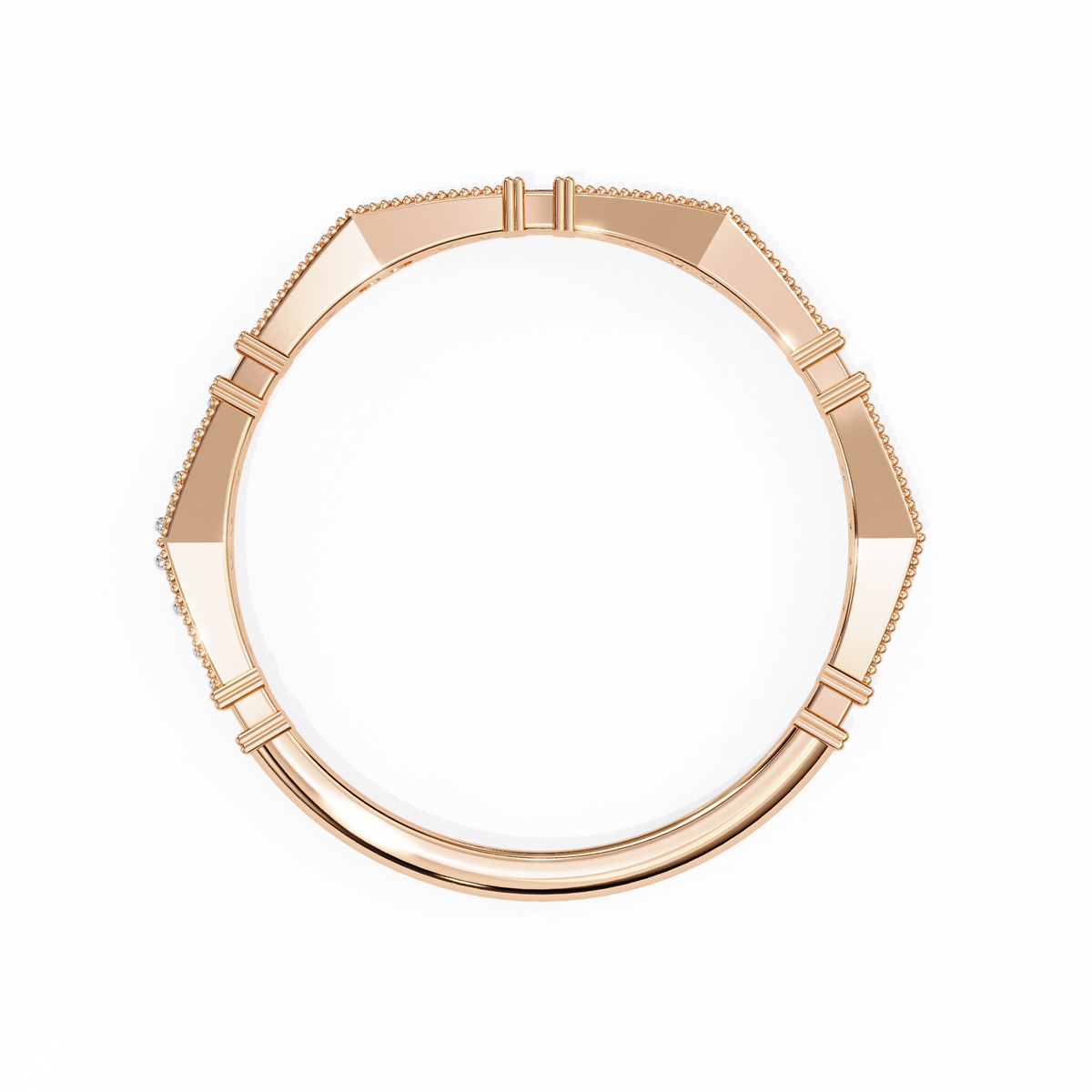 Art Deco Diamond Band Ring Rose Gold