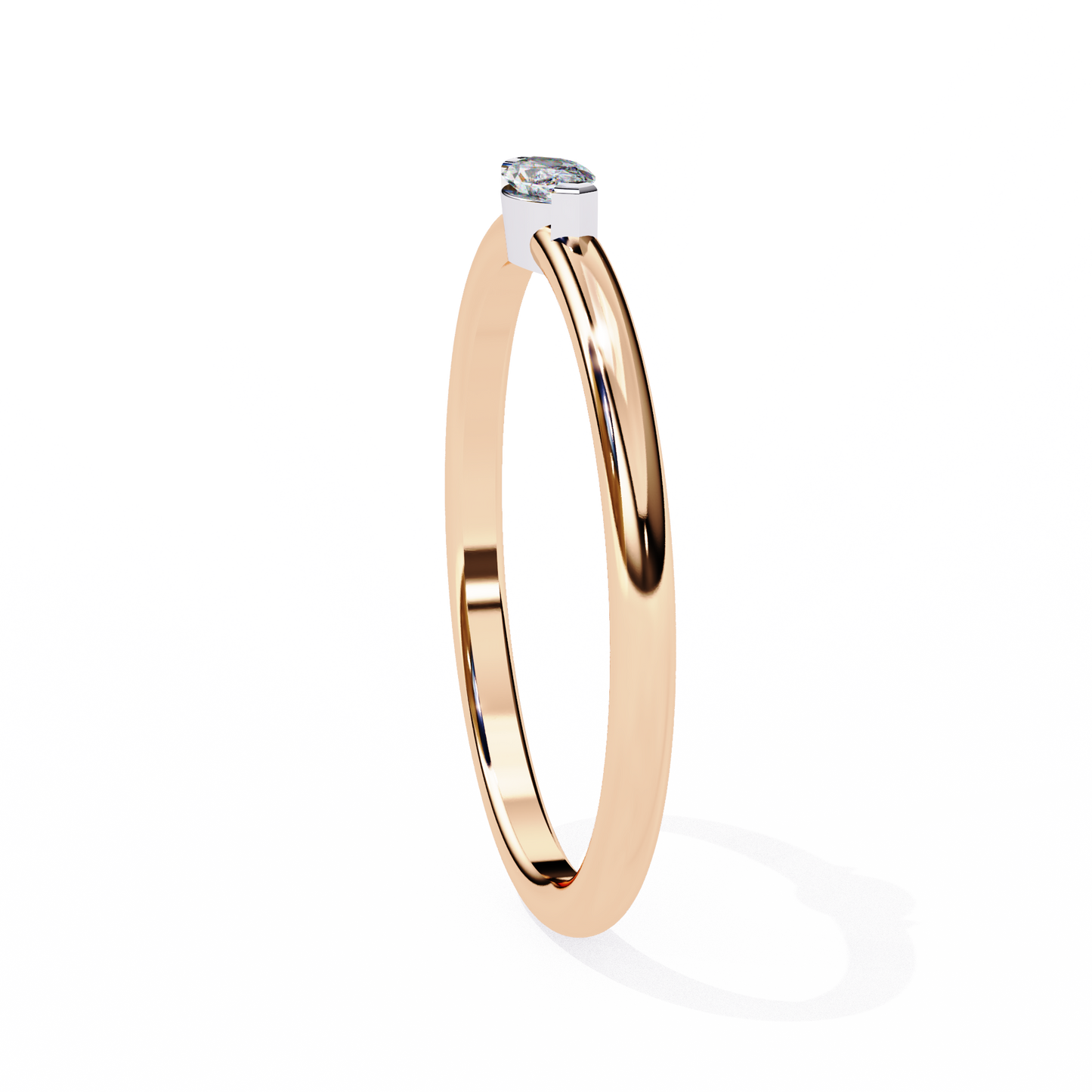 Marquise Solitaire Diamond Ring Rose Gold 
