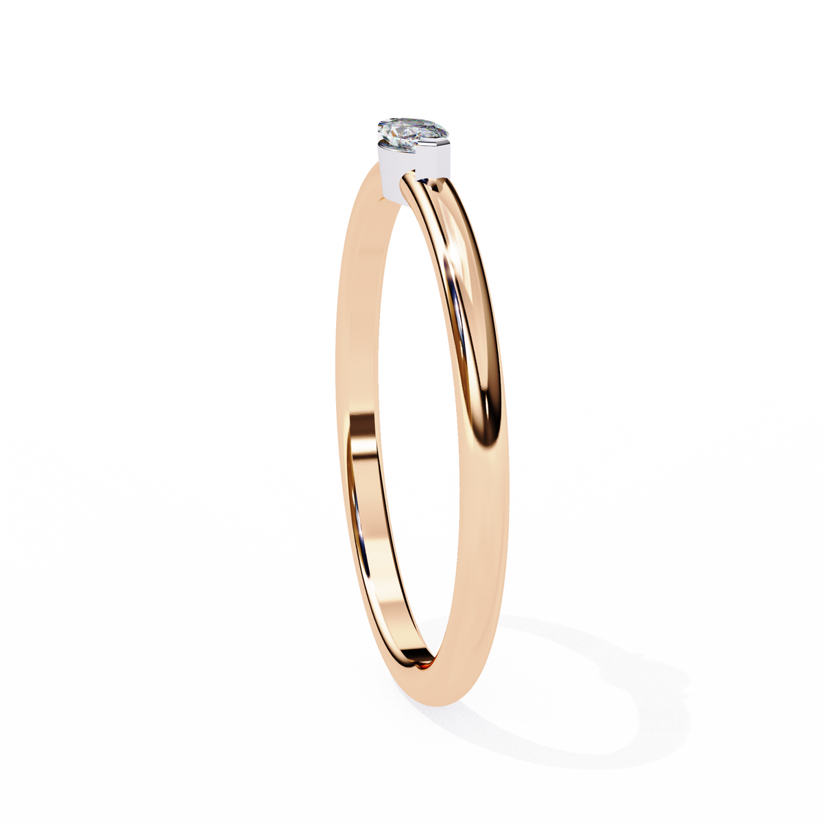 Marquise Solitaire Diamond Ring Rose Gold 