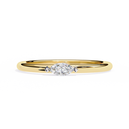 Marquise Solitaire Diamond Ring Yellow Gold 
