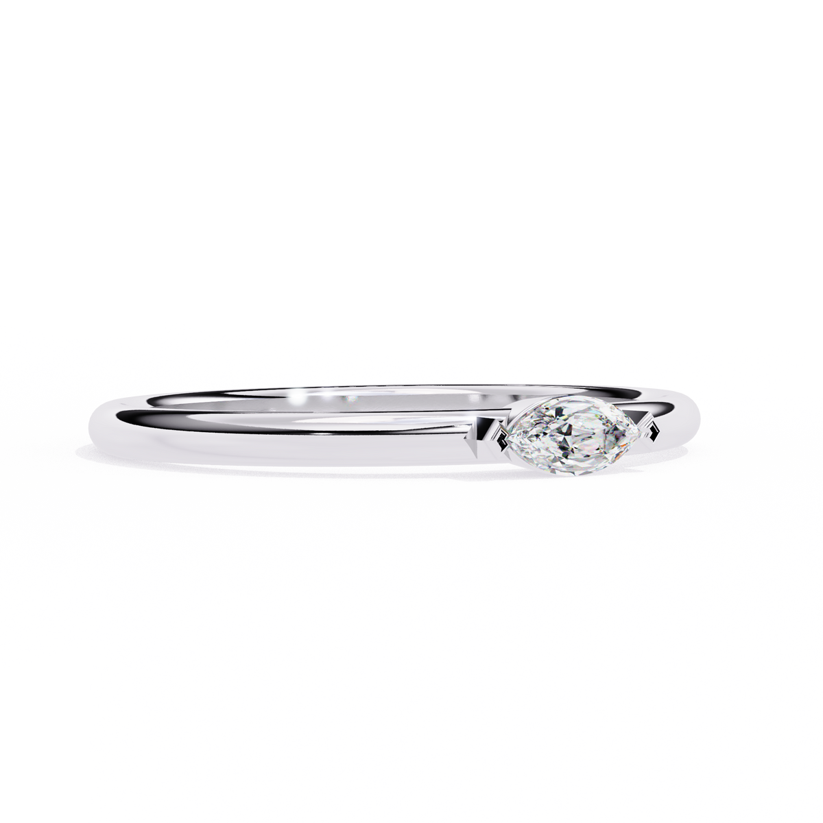 Marquise Solitaire Diamond Ring White Gold 