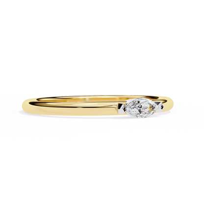 Marquise Solitaire Diamond Ring Yellow Gold 