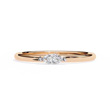 Marquise Solitaire Diamond Ring Rose Gold 