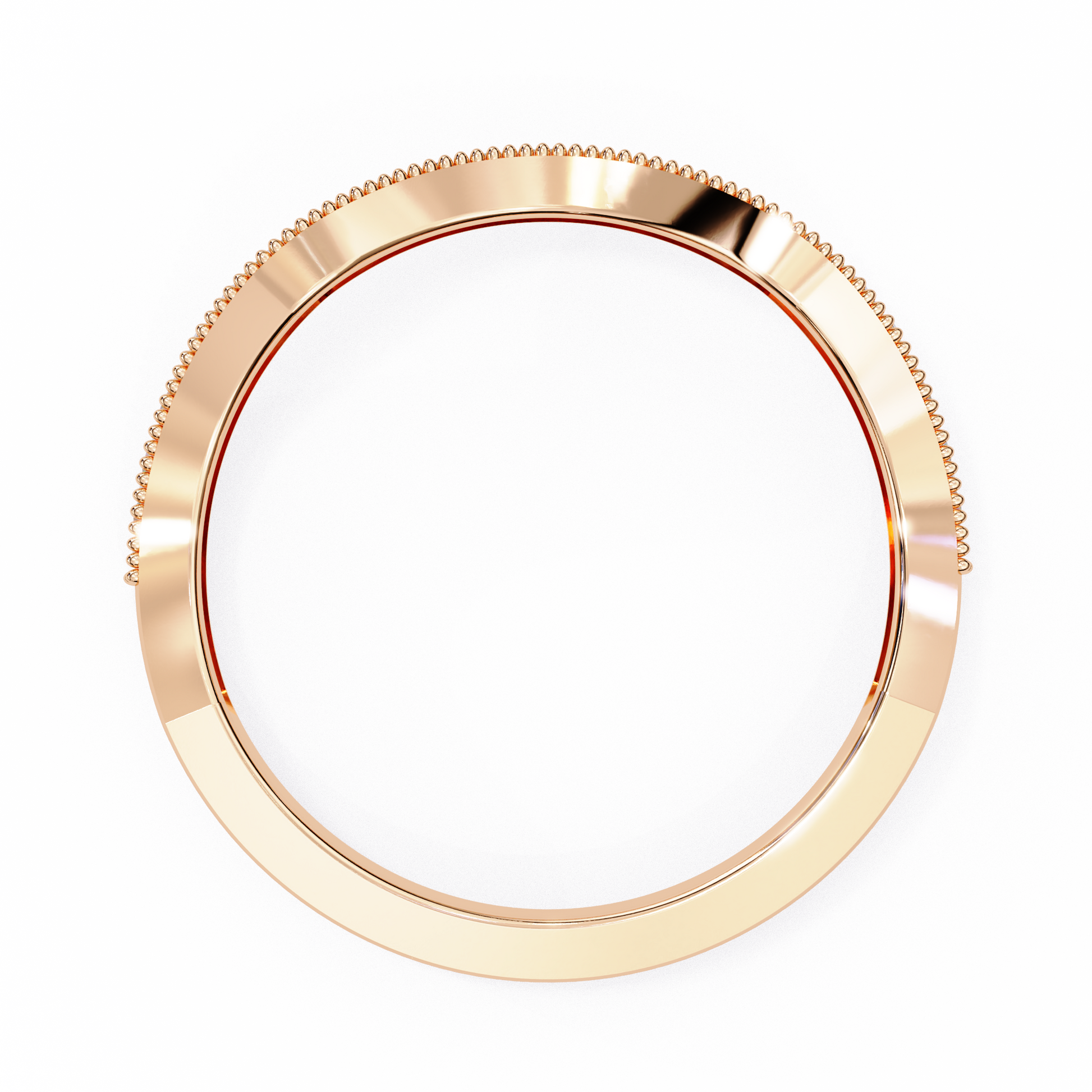 Curved Diamond Wedding Band Rose Gold 