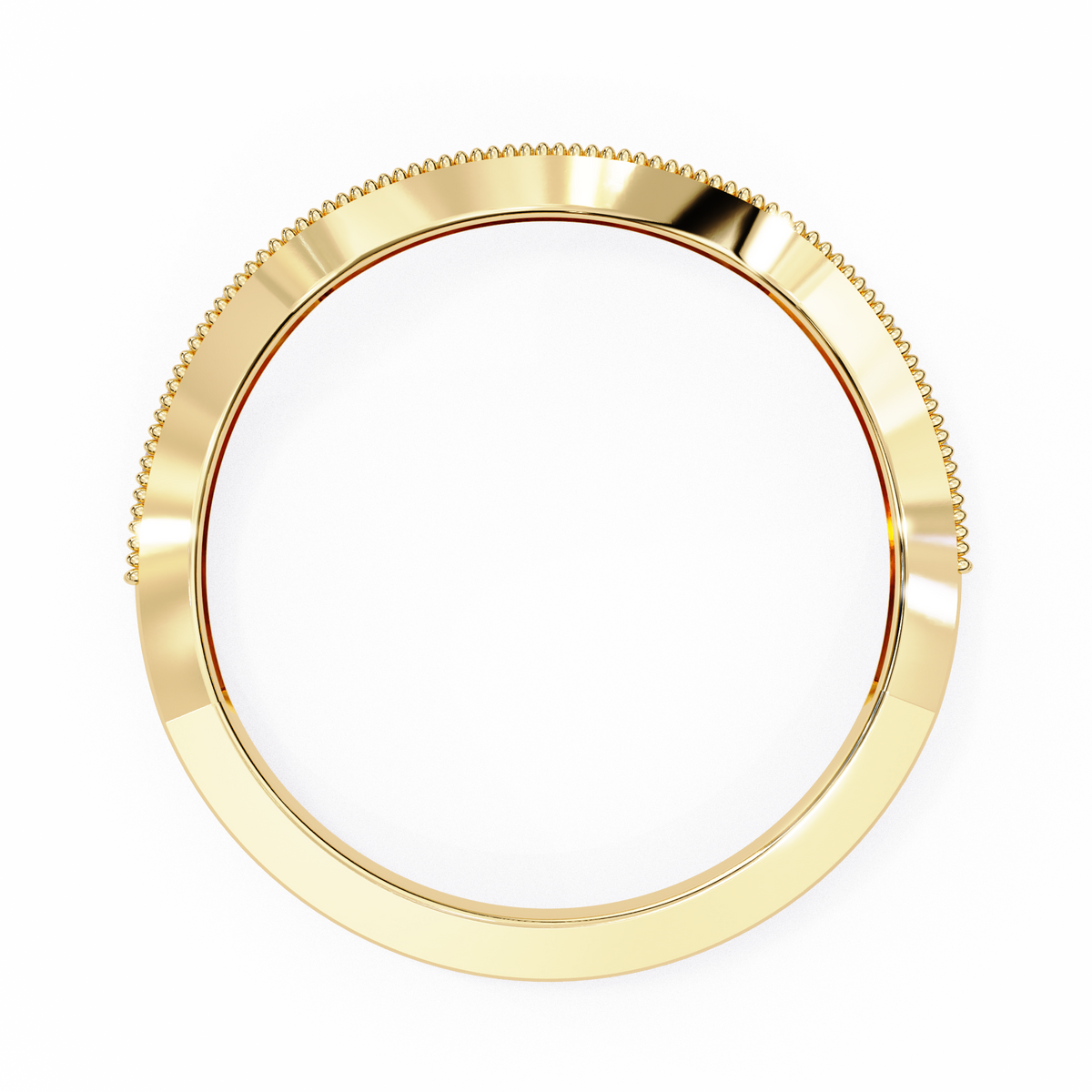 Curved Diamond Wedding Band Yellow Gold 