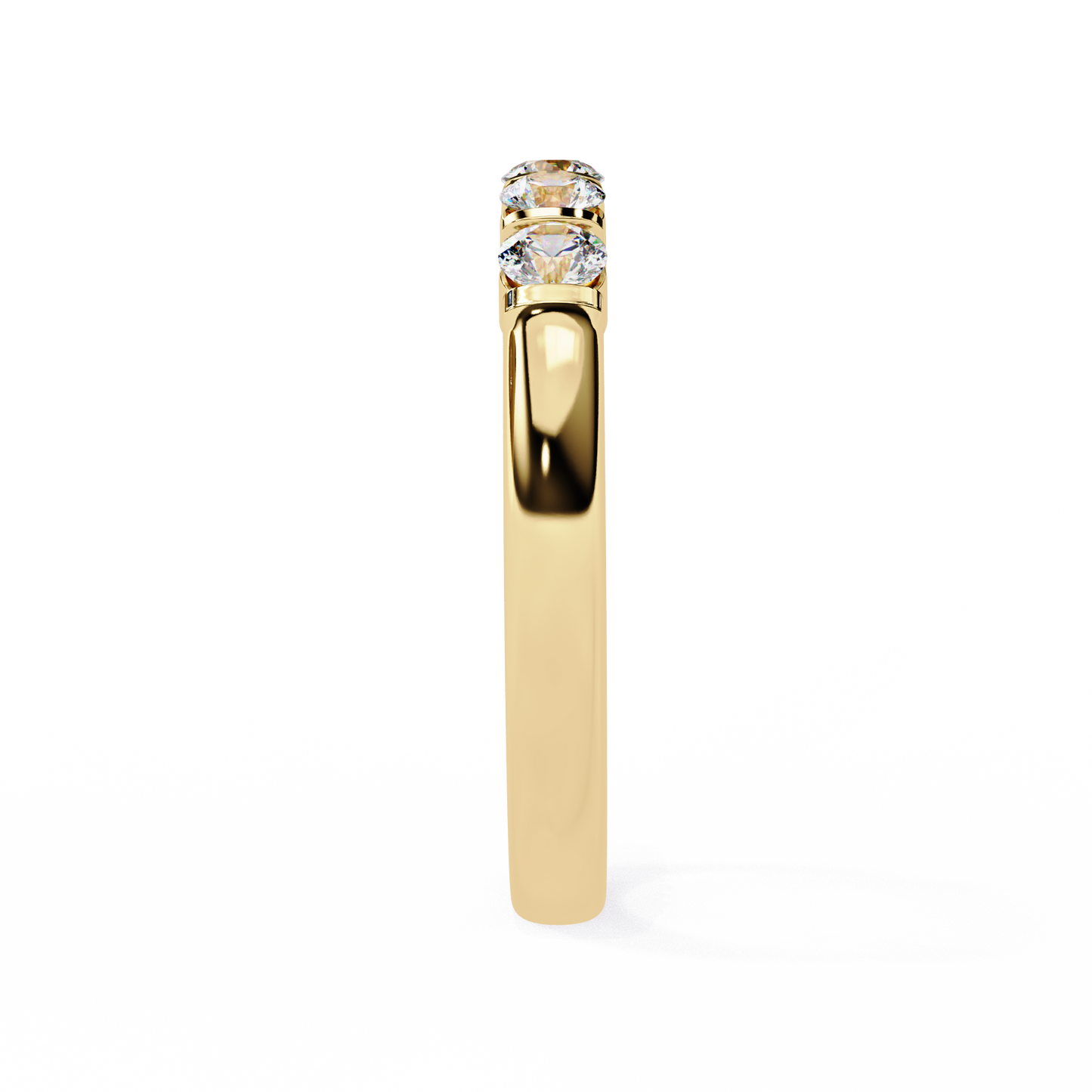 Five Stone Diamond Band Yellow Gold