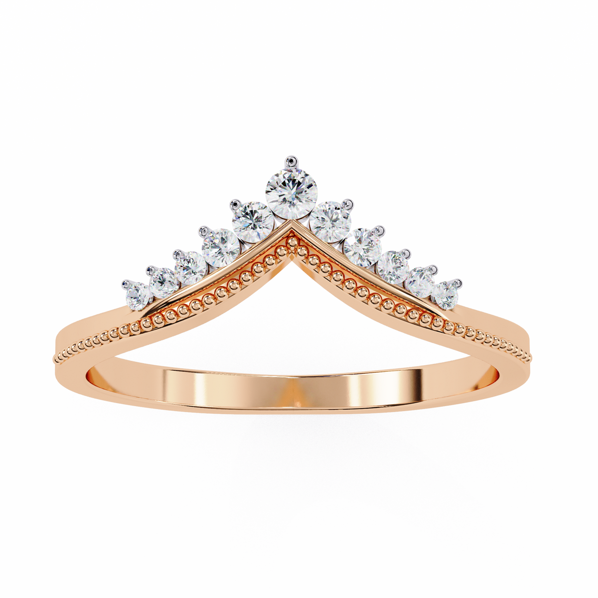 Regal Tiara Diamond Ring Rose Gold