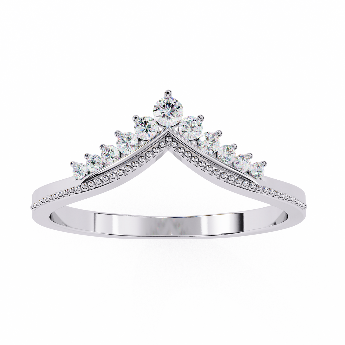 Regal Tiara Diamond Ring White Gold