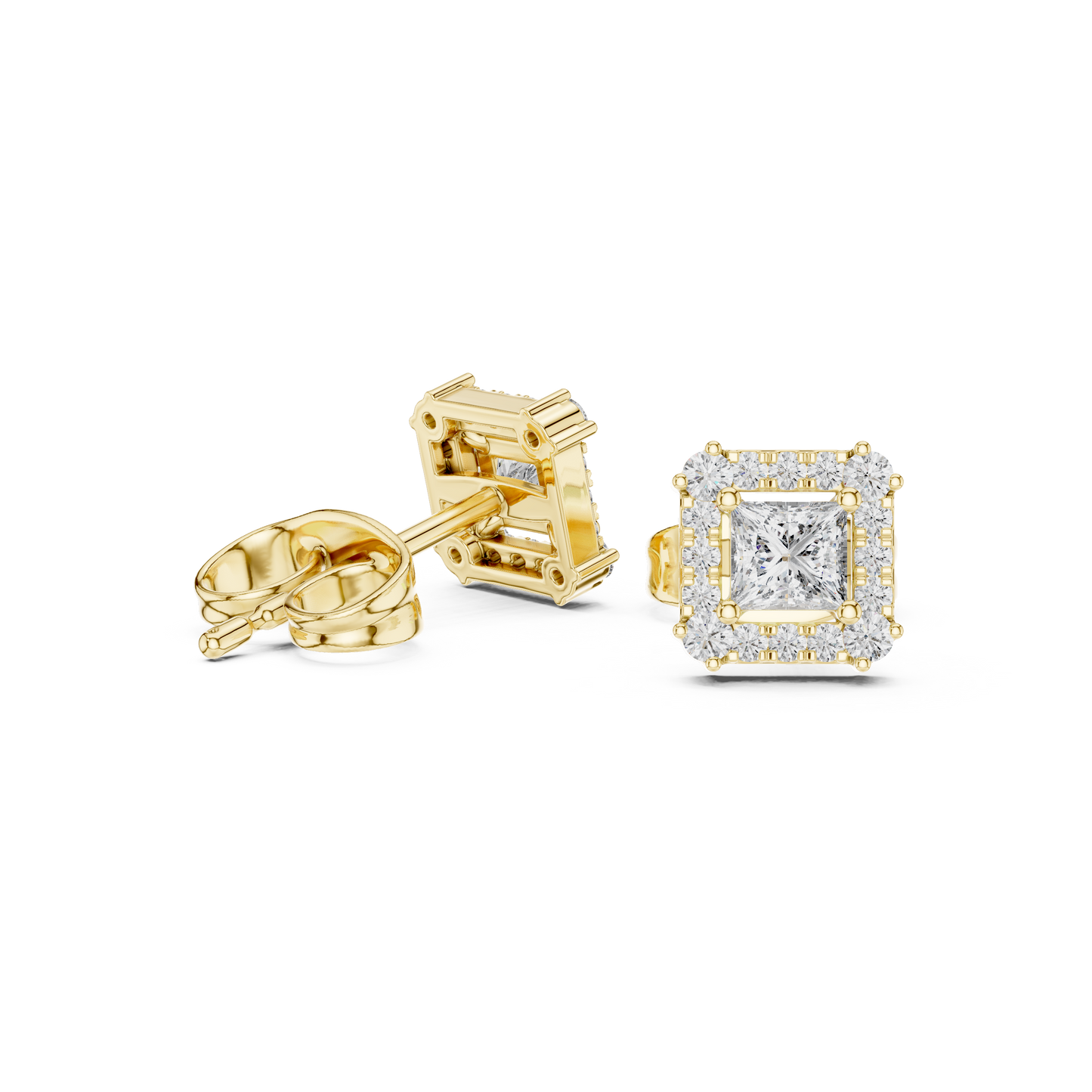 Diamond Radiant Sunburst Spiked Studs