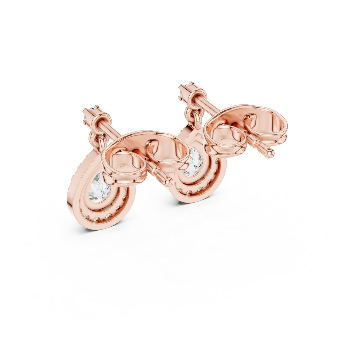 Elegant Pear-Cut Drop Earrings with Diamond Halo