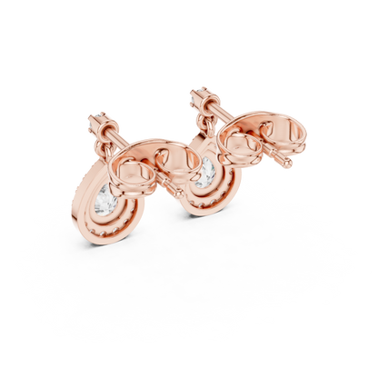 Elegant Pear-Cut Drop Earrings with Diamond Halo